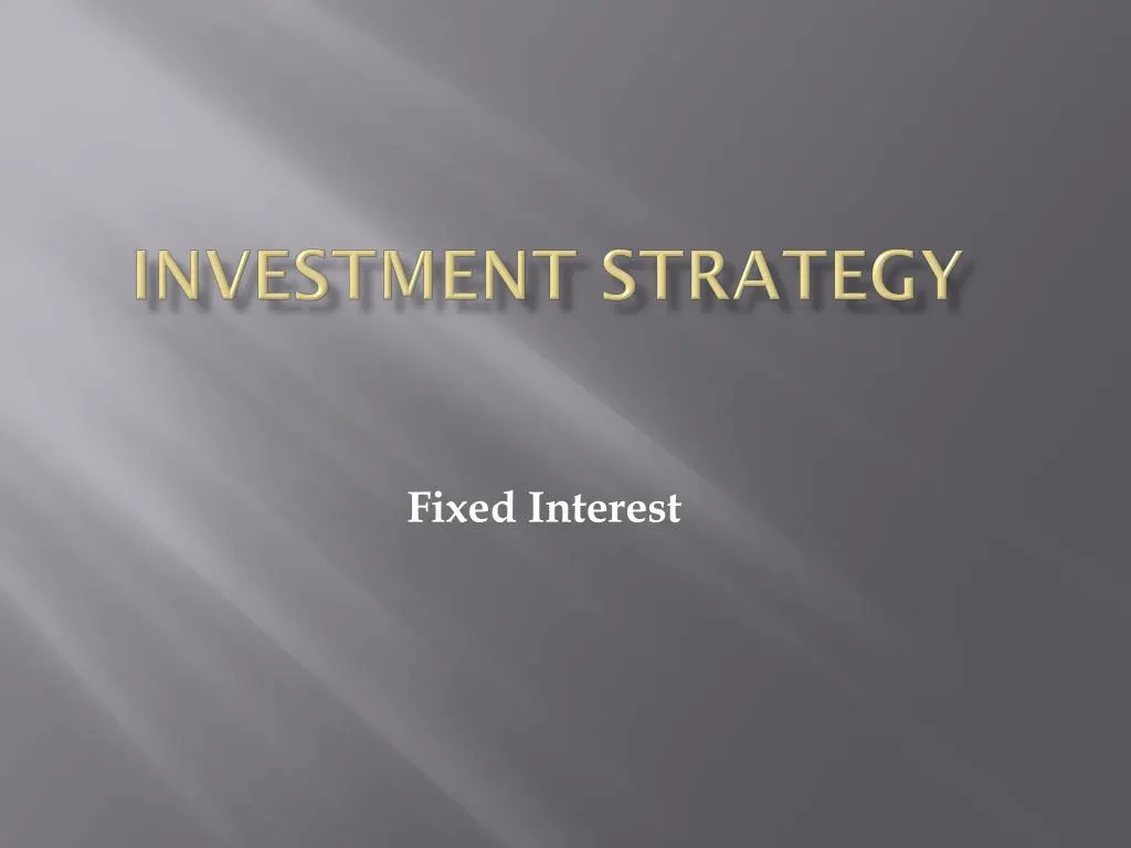 investment strategy