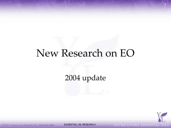 New Research on EO