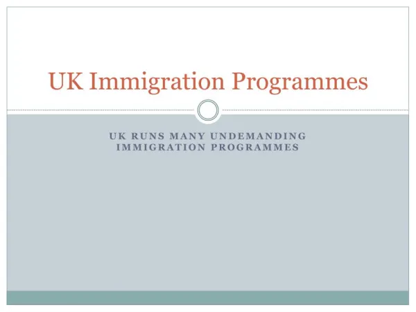 UK Runs Many Undemanding Immigration Programmes