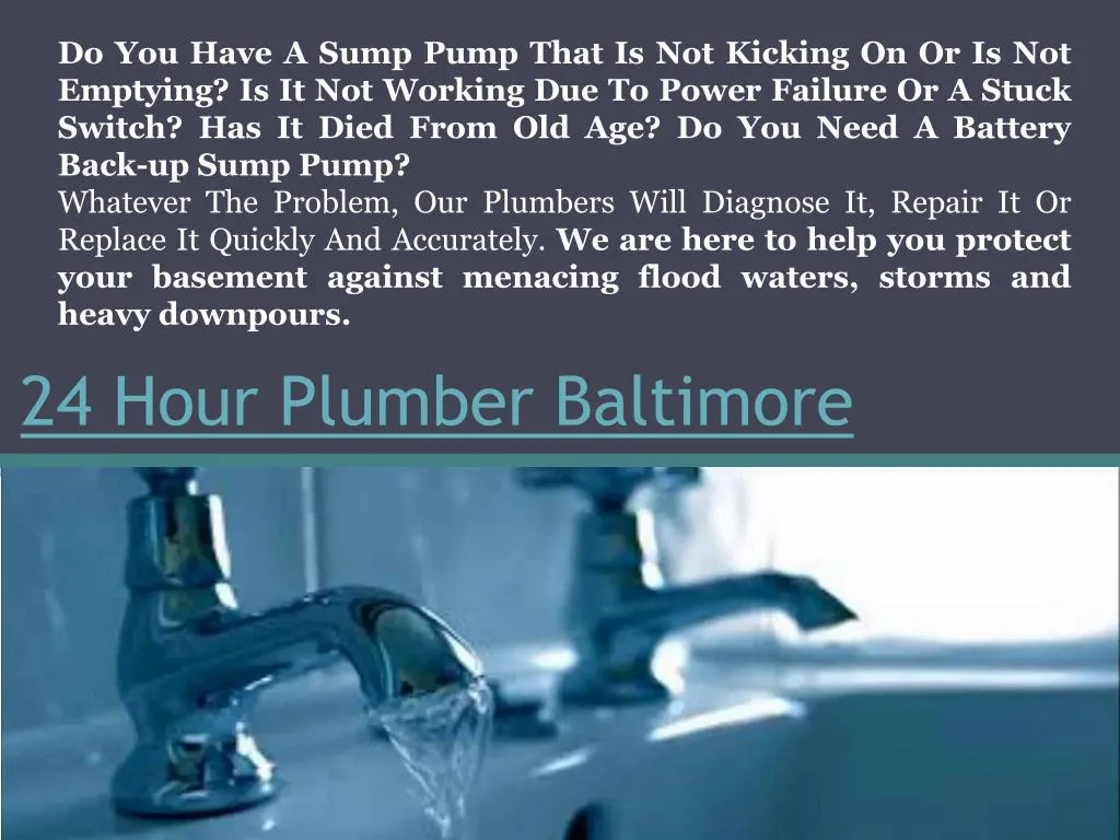 24 hour plumber baltimore