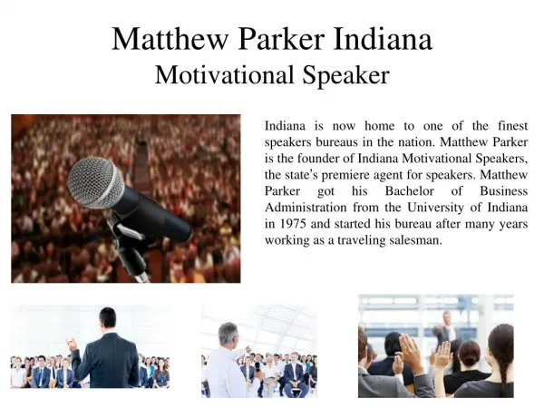 Matthew Parker Indiana - Motivational Speaker