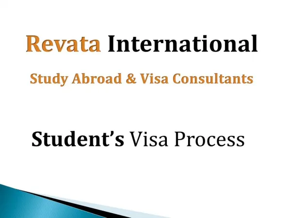 Revata International Student Visa Process