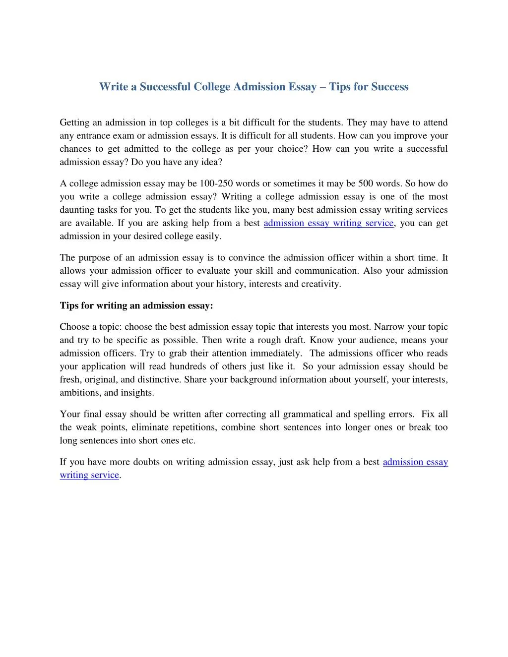 How To Find The Right Best College Admission Essay Writing Services For Your Specific Service