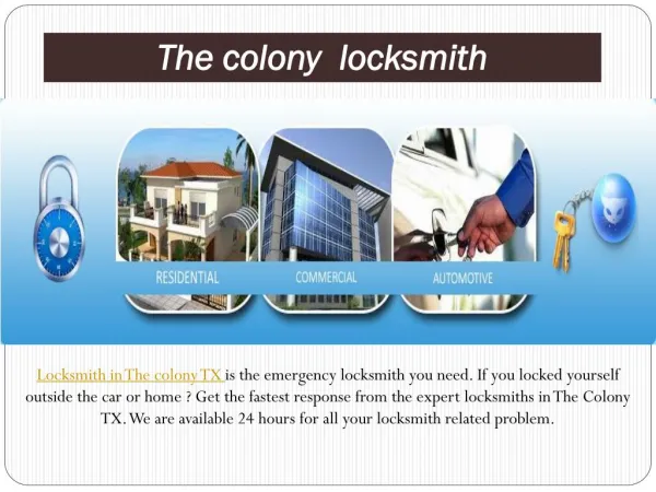 The colony locksmith