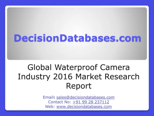 Global Waterproof Camera Market Forecasts to 2021