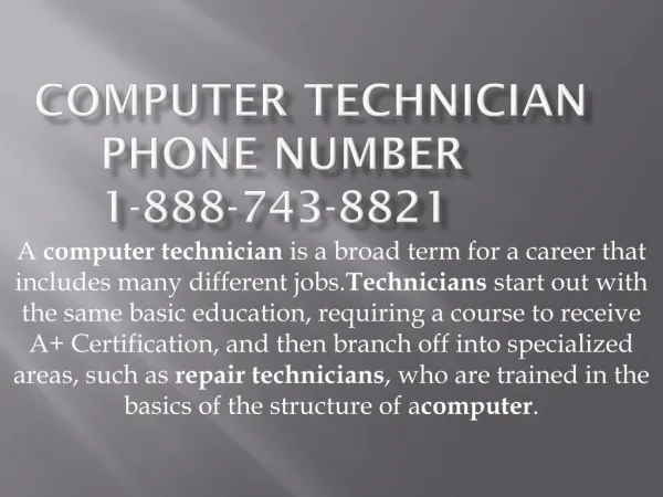 Computer 1-888-743-8821 Technician in Baton Rouge