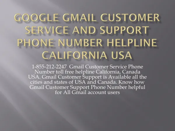 I-855*212*I2247 gmail customer service number