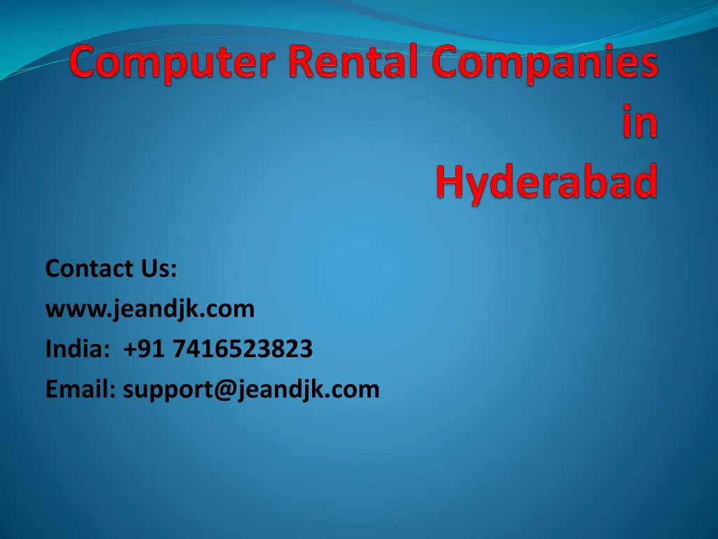 computer rental companies in hyderabad