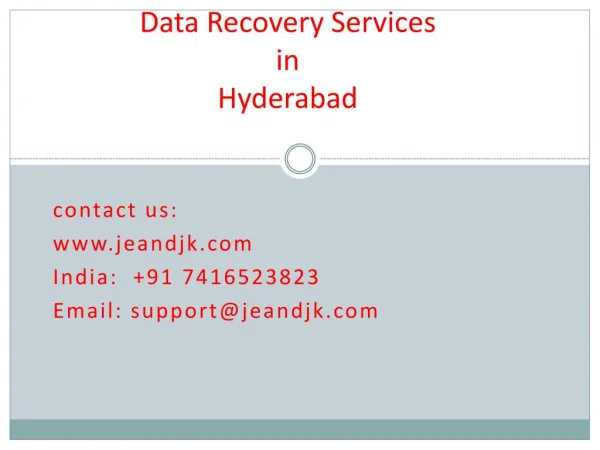 Hard disk data recovery services in Hyderabad.