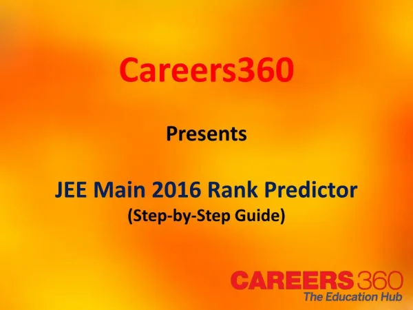 How to use JEE Main 2016 Rank Predictor?