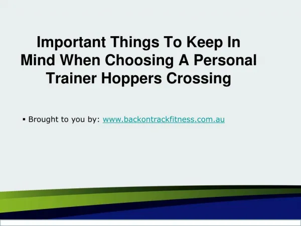 Important Things To Keep In Mind When Choosing A Personal Trainer Hopp