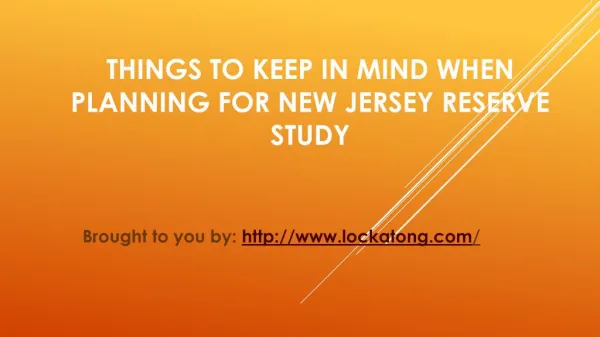 Things To Keep In Mind When Planning For New Jersey Reserve Study