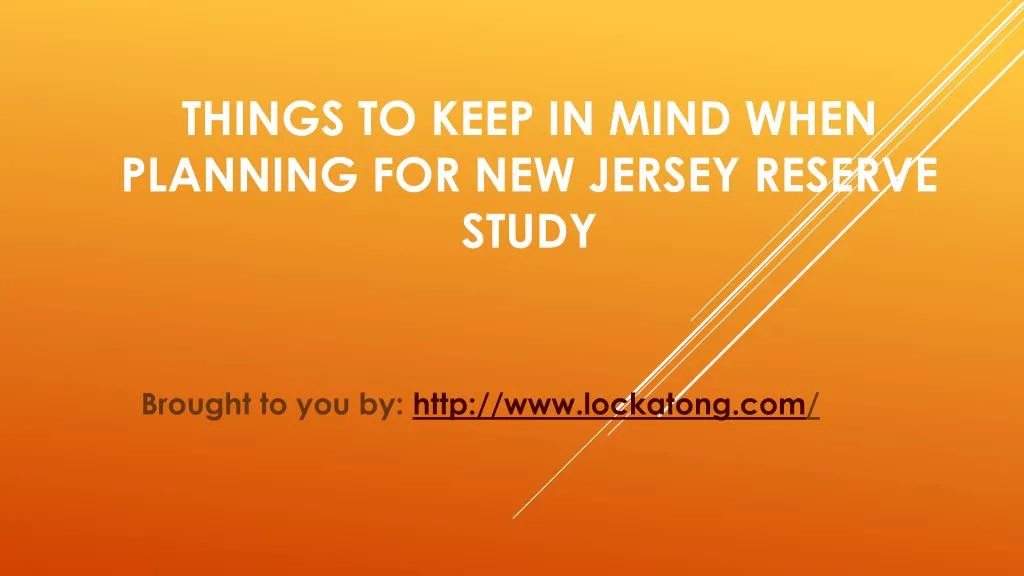 things to keep in mind when planning for new jersey reserve study