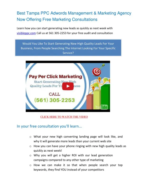 Tampa PPC Management - Pay Per Click Marketing