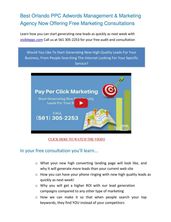 Orlando Pay Per Click Marketing | PPC Management