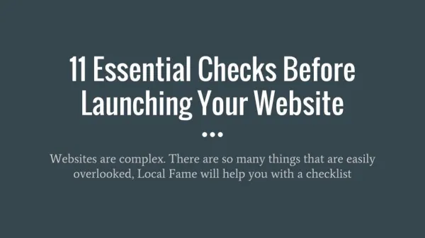 11 Essential Checks Before Launching Your Website
