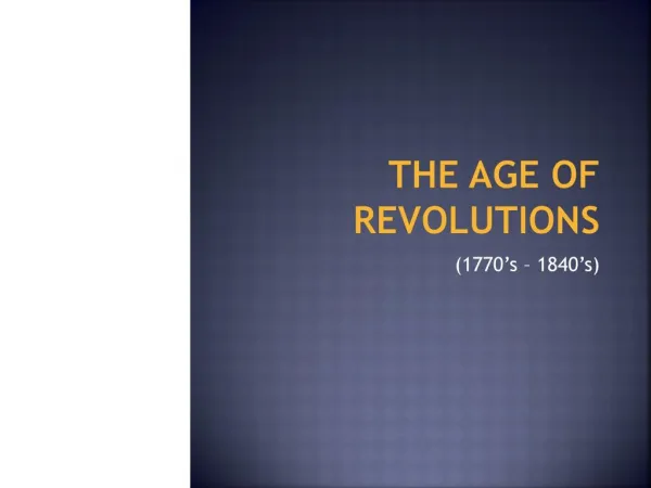 Mayer - World History - Age of Revolutions