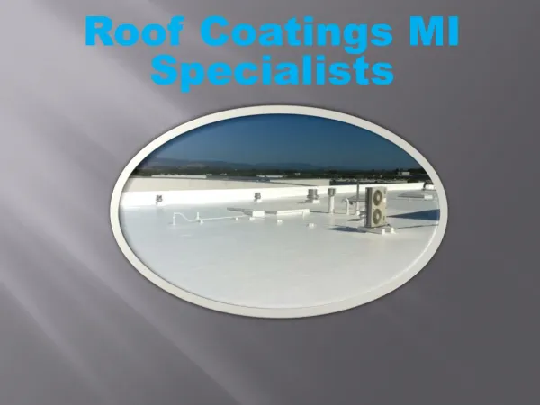 Roof Coatings MI Specialists