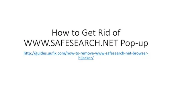 How to Get Rid of WWW.SAFESEARCH.NET Pop-up