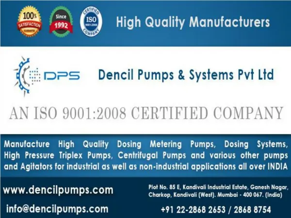 Dencil Pumps and Systems Private Limited