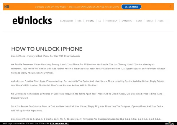 Unlock iPhone in Toronto with eUnlocks