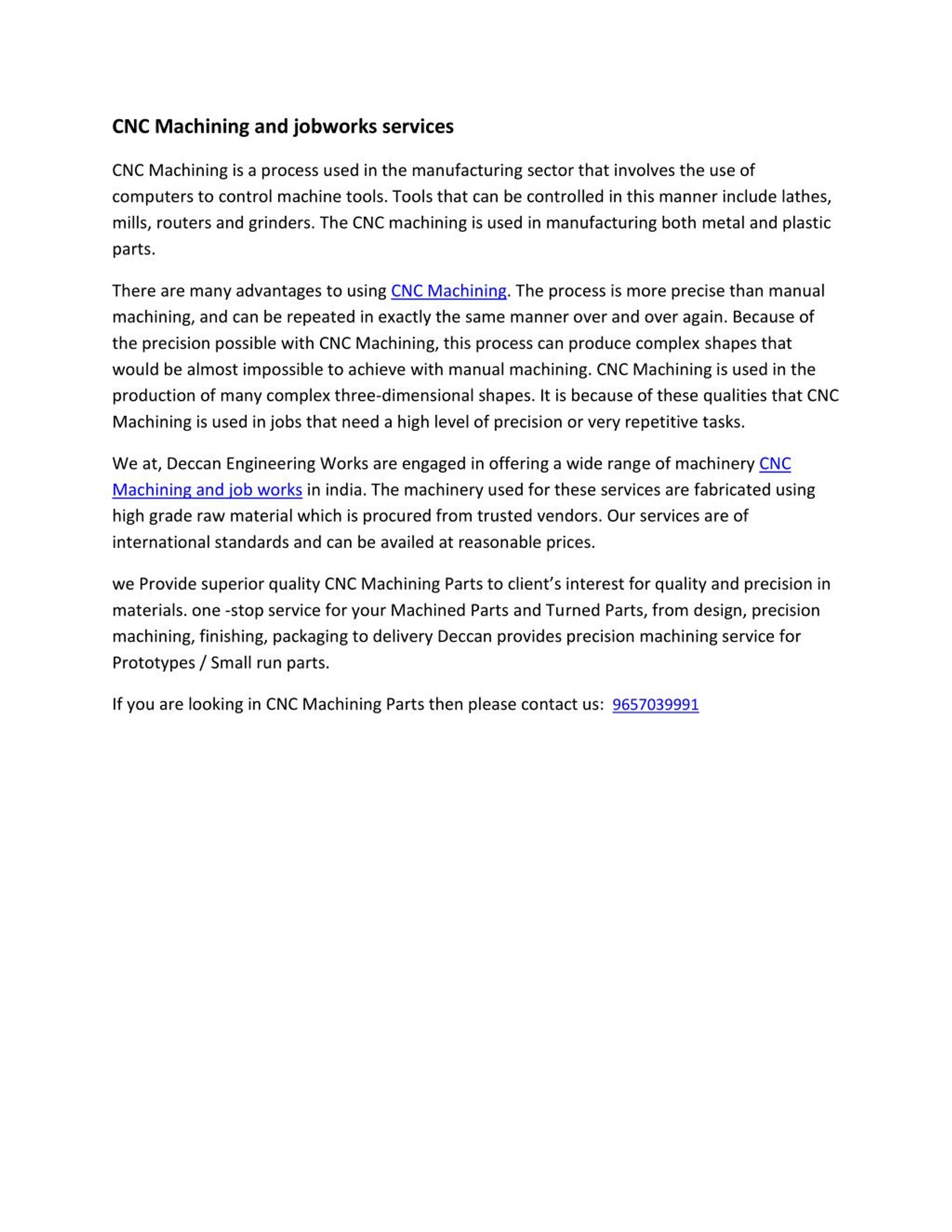 PPT - CNC Machining and jobworks services PowerPoint Presentation, free ...