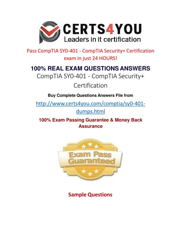 How to pass SY0-401 exam in first attempt?