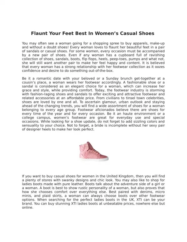 Flaunt Your Feet Best In Women’s Casual Shoes