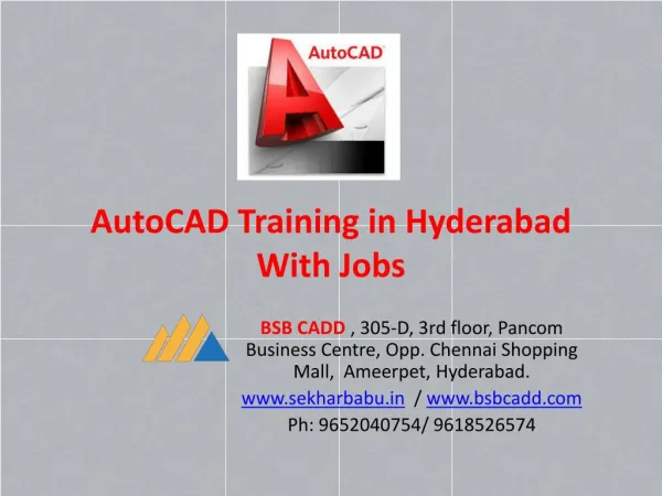 AutoCAD Training in Hyderabad with Jobs BSB CADD