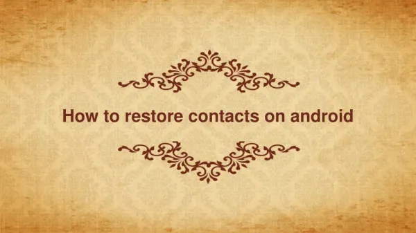 How to restore contacts on android