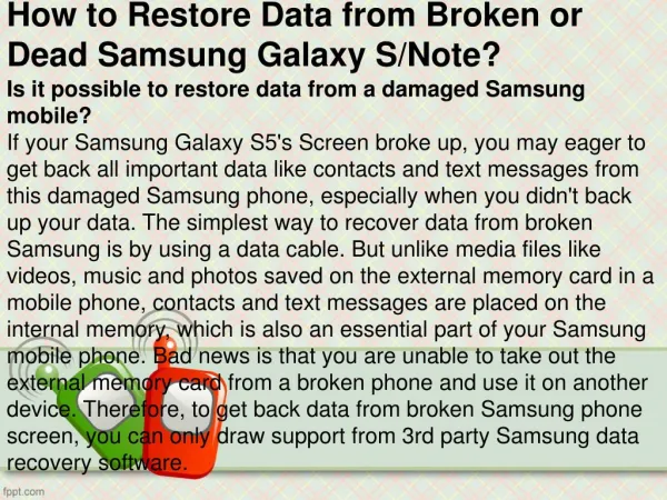 How to Restore Data from Broken or Dead Samsung Galaxy S/Note?