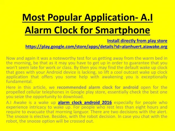 alarm clock android 2016