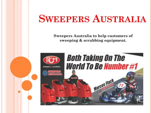 Sweepers Australia is a 100% Australian owned company. Its supplier sweeping & scrubbing equipment in maintenance, repai