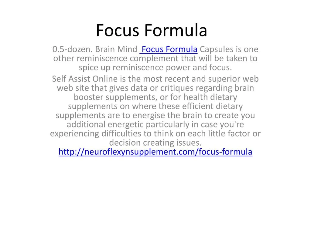 focus formula