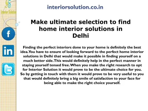 Make ultimate selection to find home interior solutions in Delhi