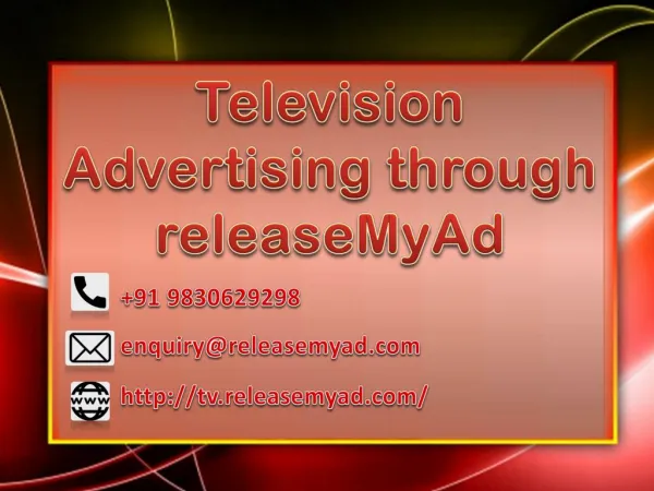 Booking online advertisement in Television through releaseMyAd