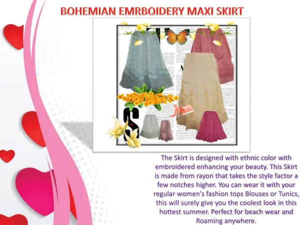 Bohemian Embroidery Maxi Skirt