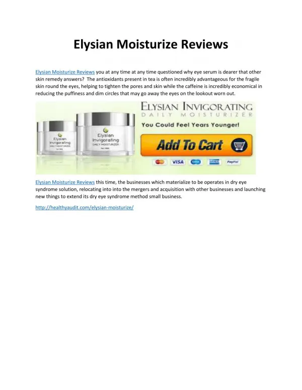 Elysian Moisturize Reviews | The Best Skin Formula