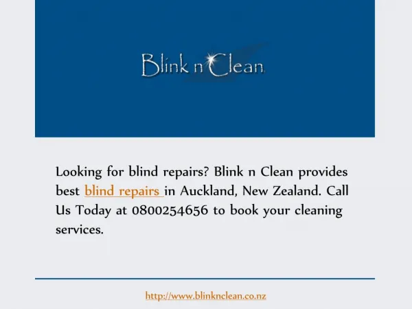 Blind Repairs - Blink n Clean