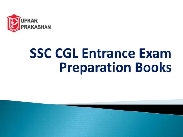 SSC CGL Entrance Exam Preparation Books