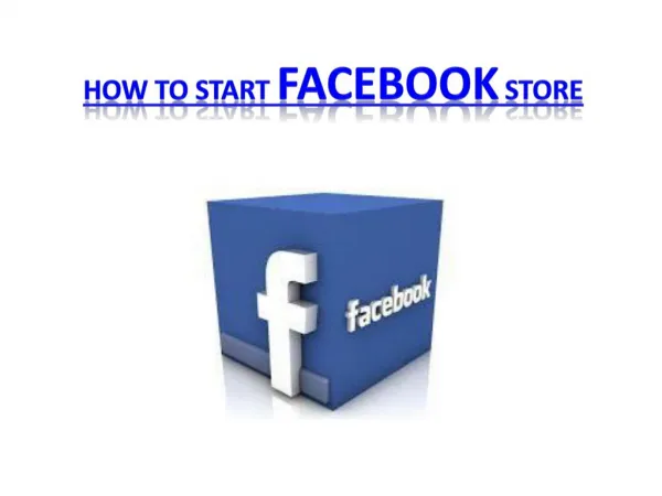 How to start facebook store