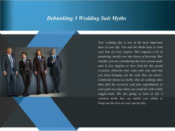 Debunking 3 Wedding Suit Myths