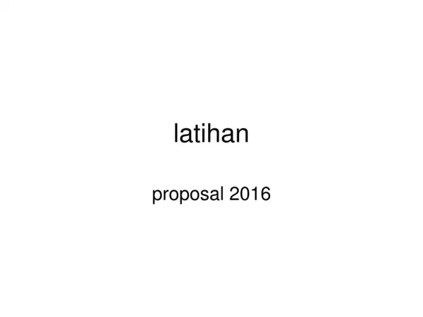 latihan proposal