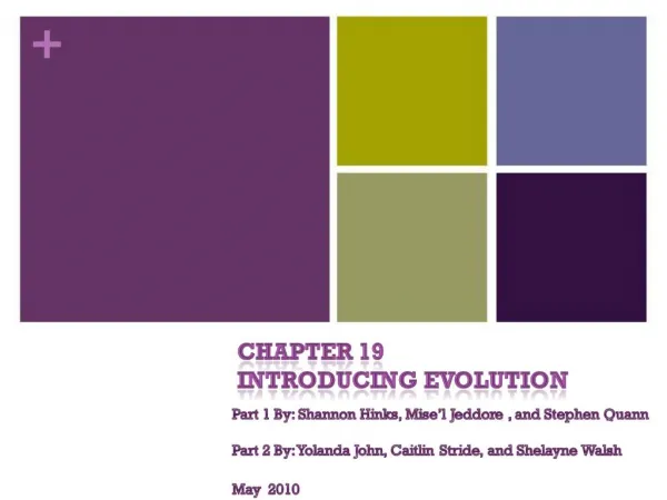 Chapter 19 Introducing Evolution