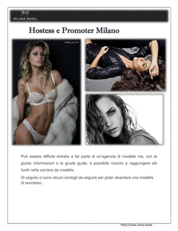 hostess and promoter Milano