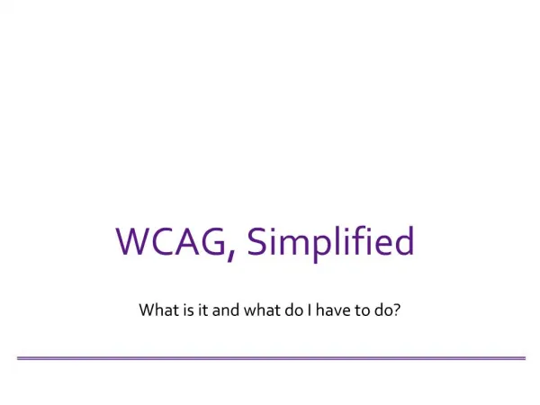 WCAG, Simplified