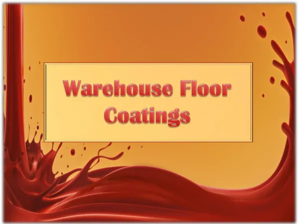 Warehouse Floor Coatings