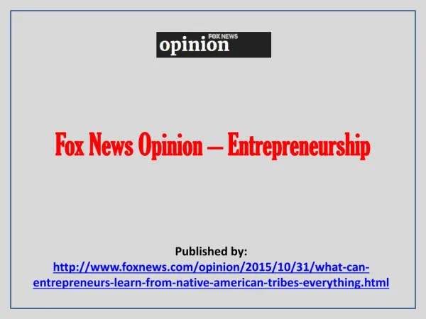 Fox News Opinion - Entrepreneurship