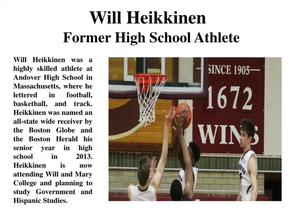 Will Heikkinen Former High School Athlete