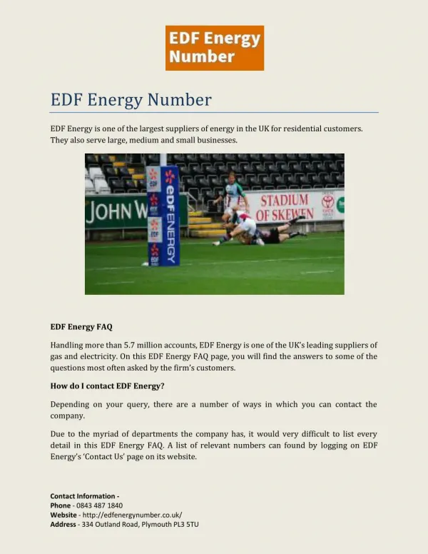 EDF Energy Number